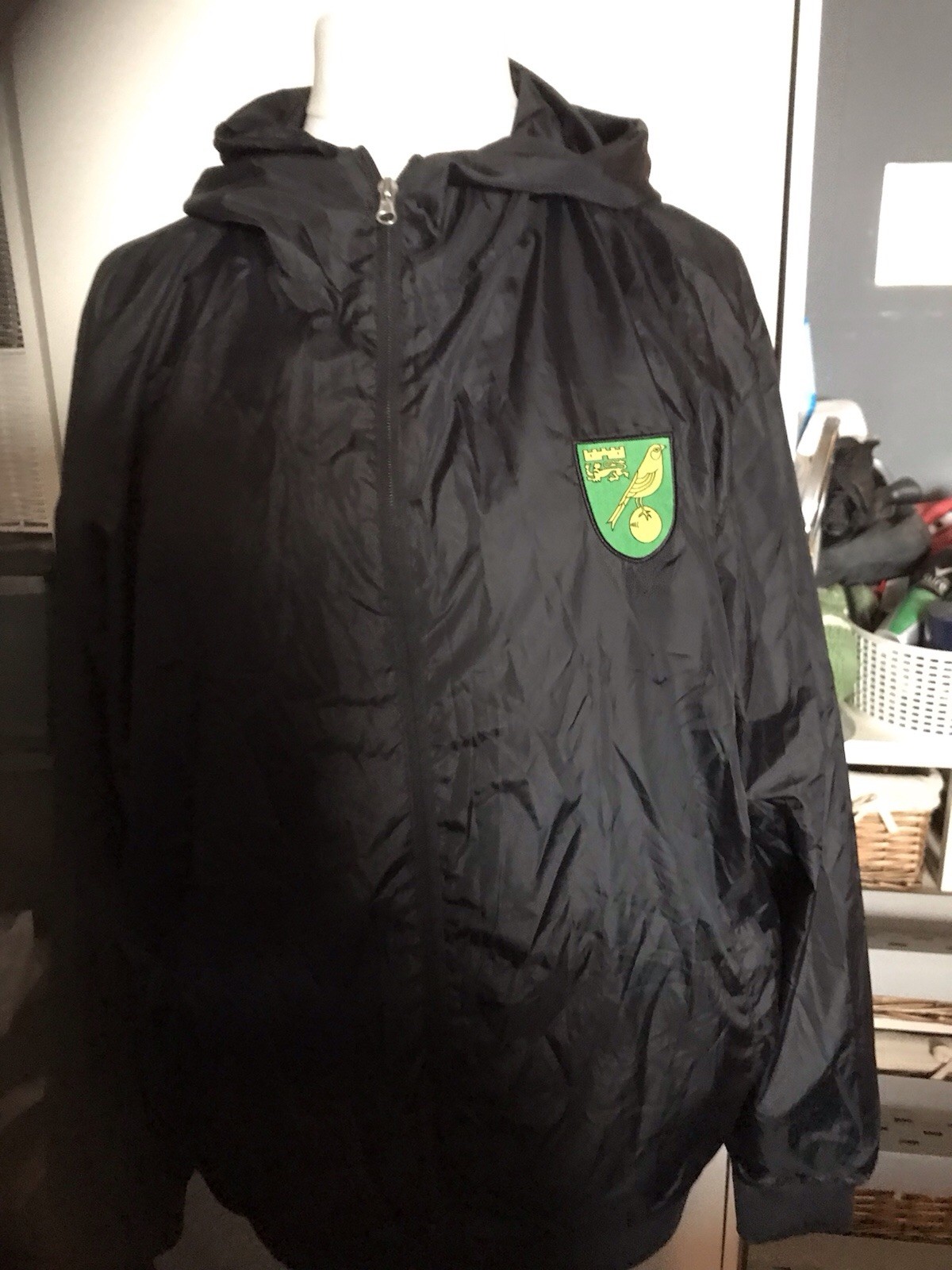Norwich City FC Black XXL Jacket Shower Resistant for sale on Ebay