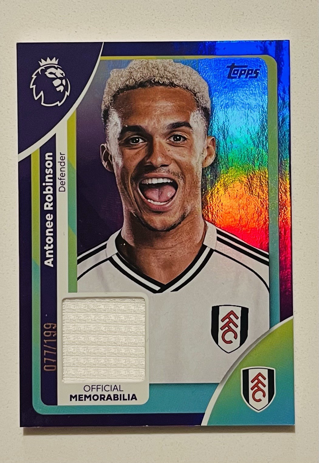 Topps Premier League 2026 Antonee Robinson Fulham Relic /199 Patch Memorabilia for sale on Ebay
