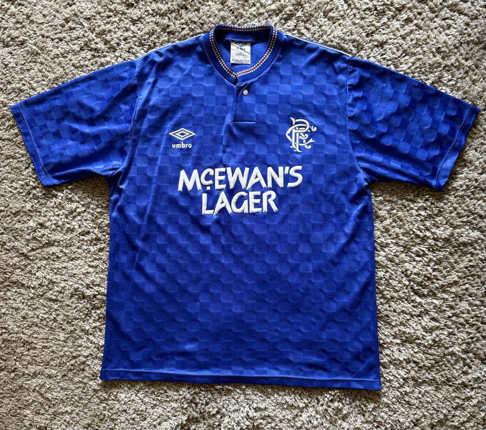Rangers 87-90 Home Shirt Size 38-40 Inch Modern Medium Mint Condition for sale on Ebay