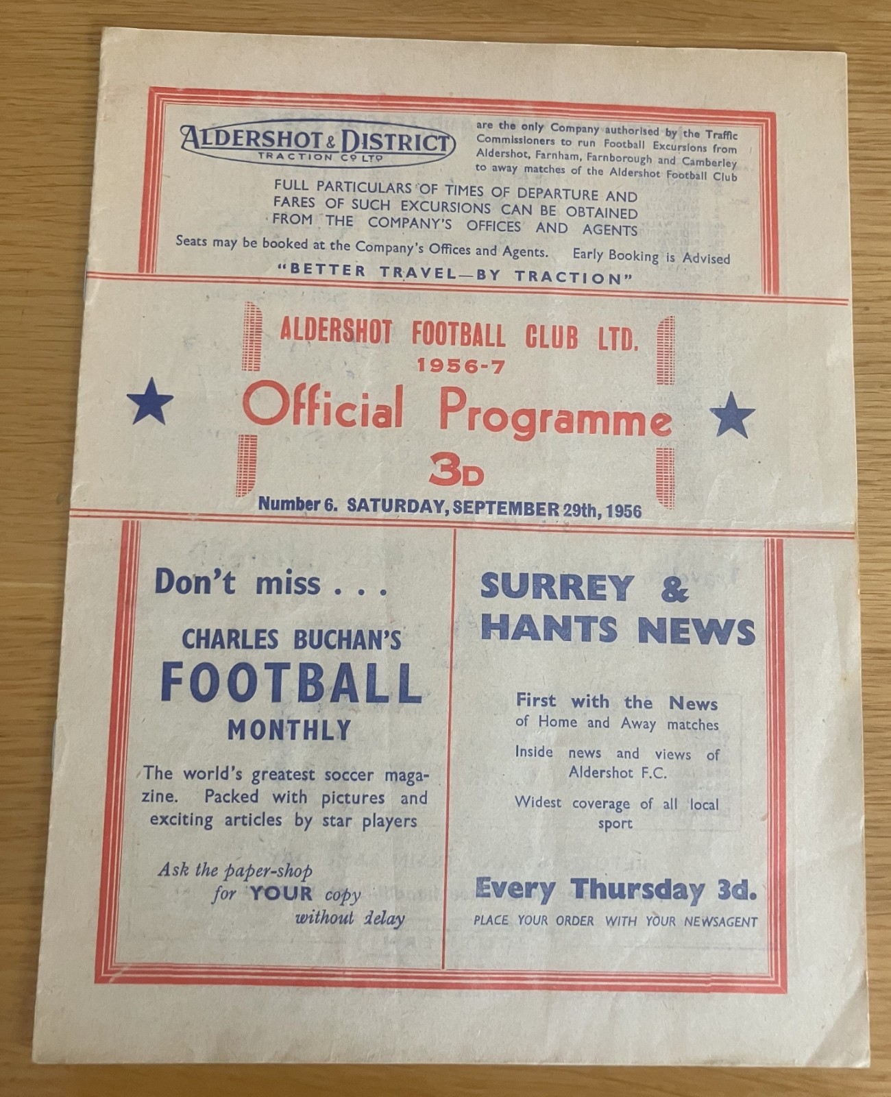Aldershot v Ipswich Town 29th September 1956 IPSWICH CHAMPIONS for sale on Ebay