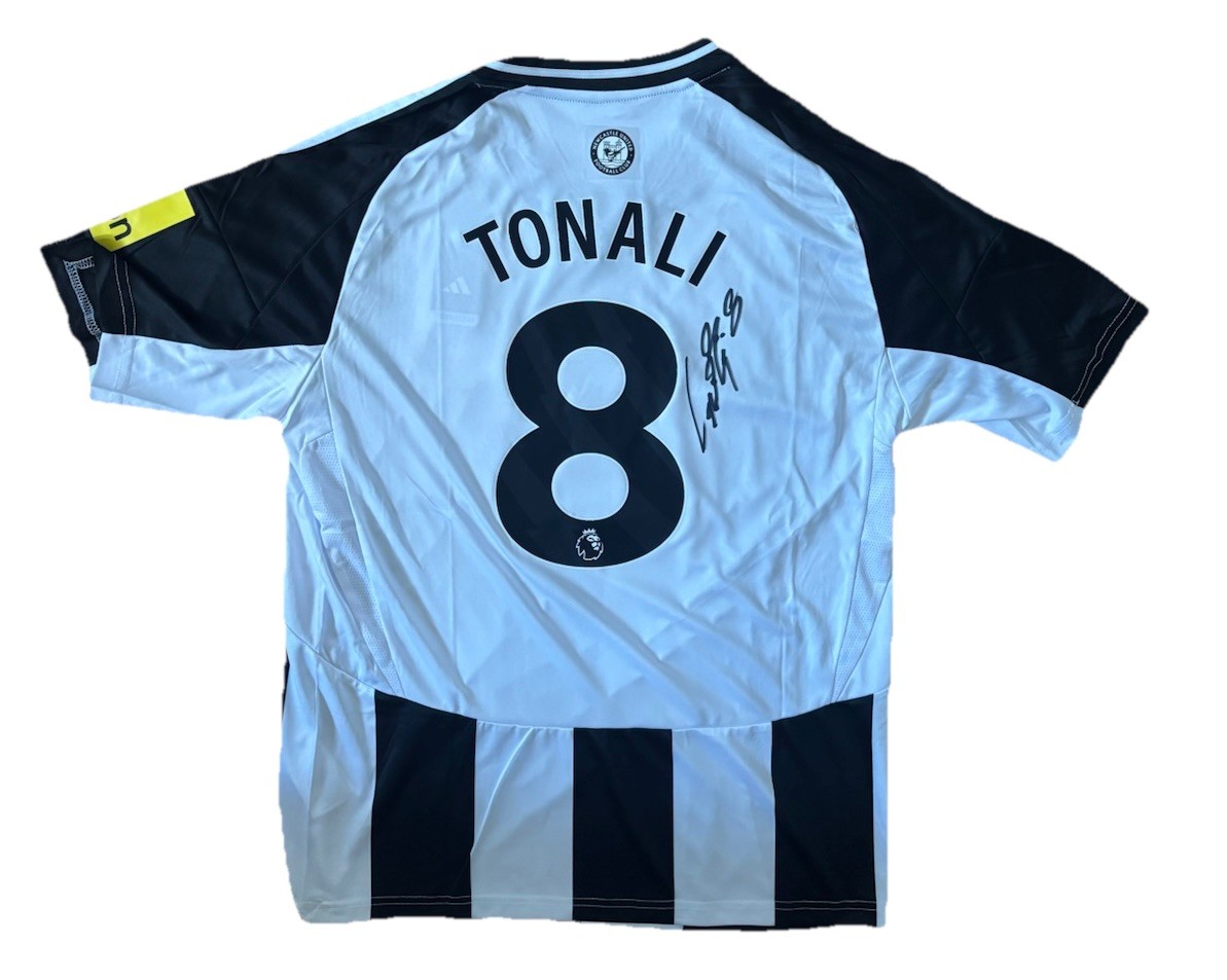 SANDRO TONALI Newcastle United 2024-25 Hand Signed Home Shirt RARE*COA for sale on Ebay