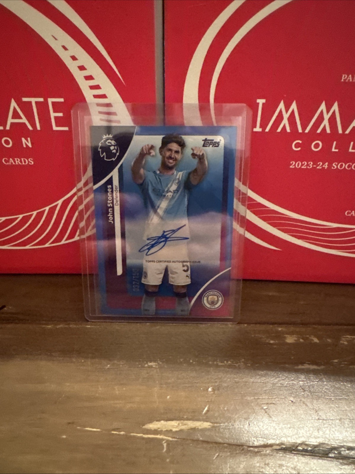 Topps Premier League 25/26 Manchester City John Stones Auto 32/150 for sale on Ebay