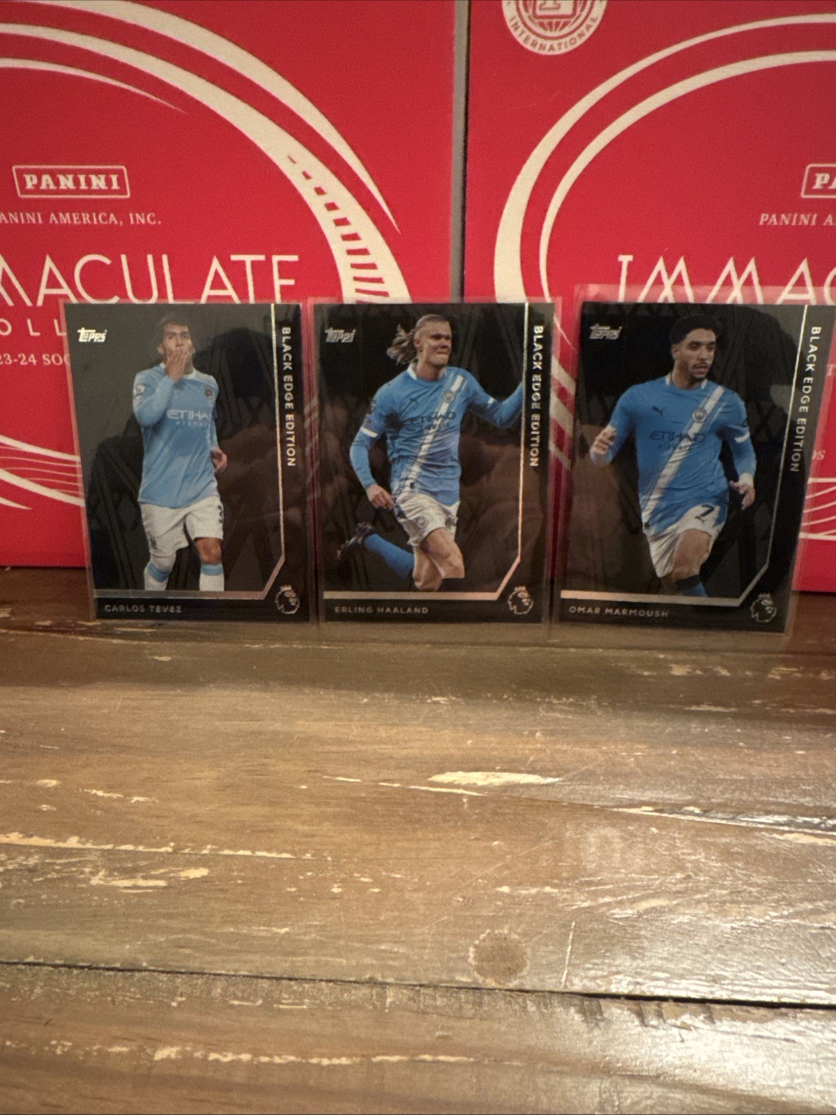 Topps Premier League 25/26 Manchester City Black Edge, Haaland, Marmoush, Tevez for sale on Ebay