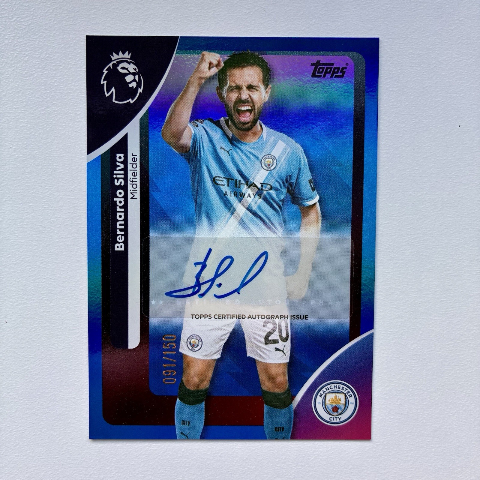 Topps Premier League 2026 Bernardo Silva Blue Auto /150 Manchester City for sale on Ebay