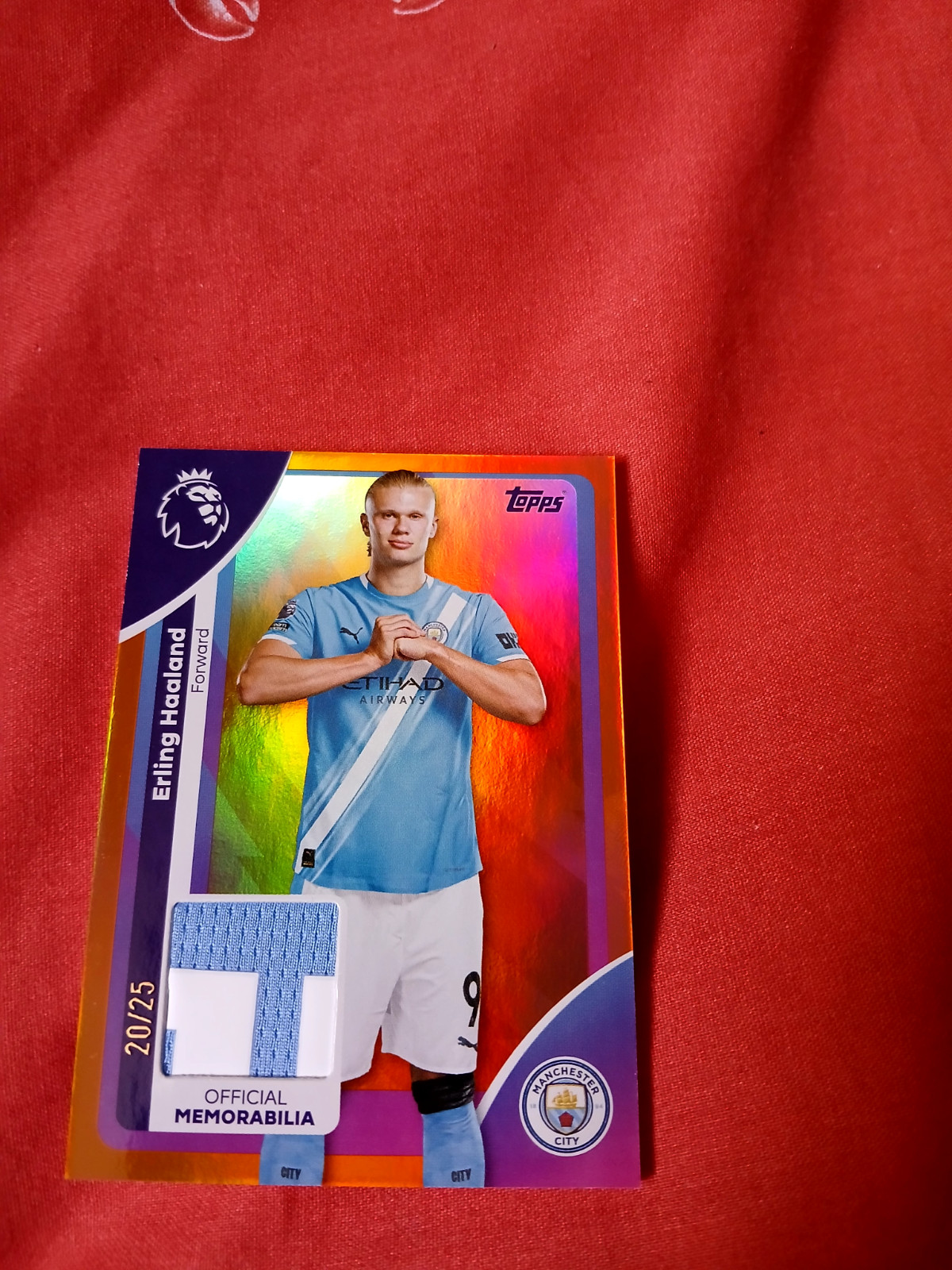 Topps Premier League 25/26 Manchester City Erling Haaland Player Worn Relic /25 for sale on Ebay