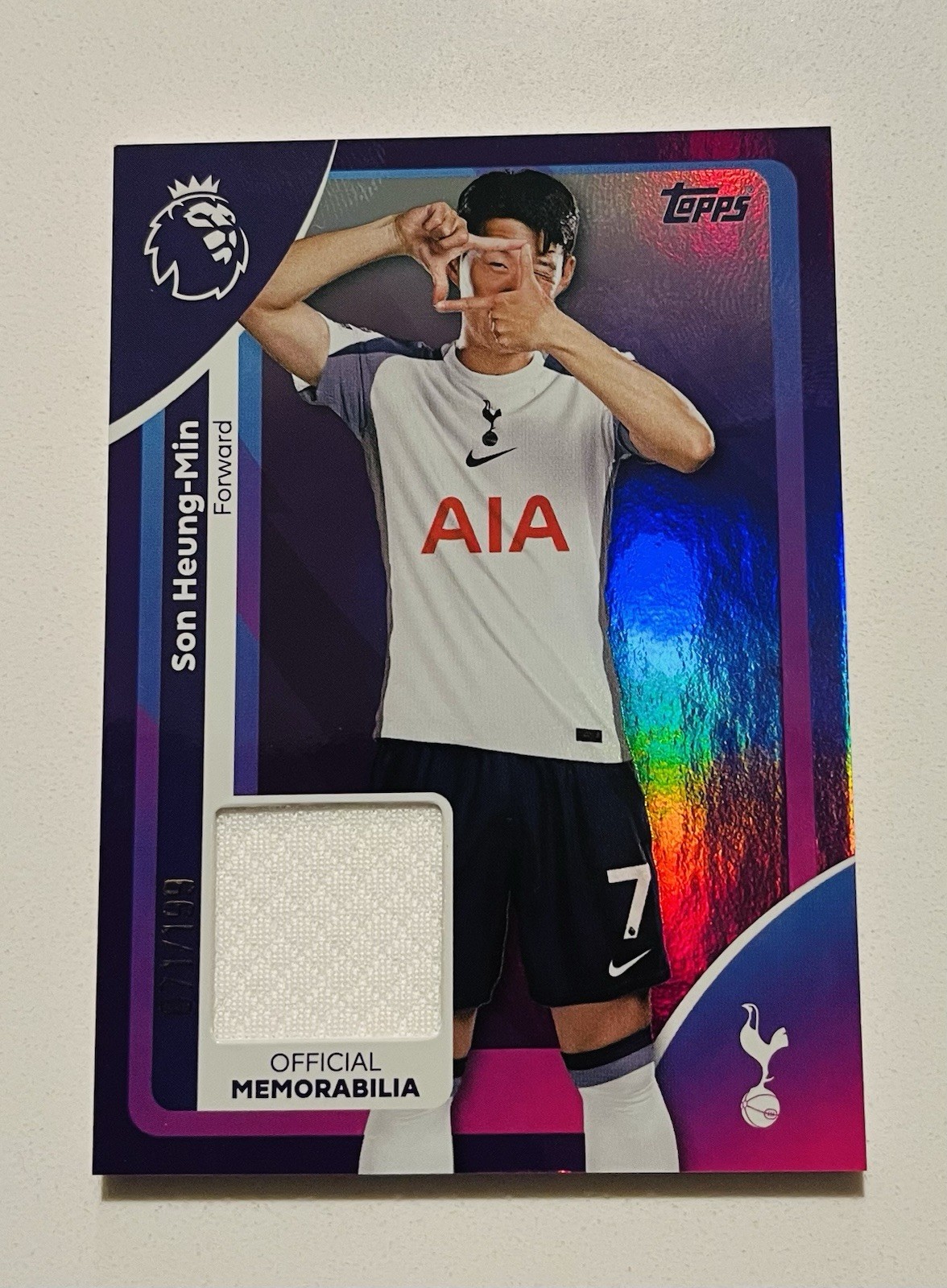Topps Premier League 2026 Son Heung-Min Tottenham 71/199 Relic Patch Memorabilia for sale on Ebay