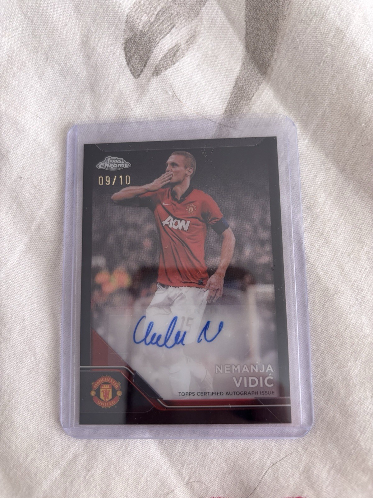 Manchester United Topps Chrome Deluxe Nemanja Vidic Auto 9/10 for sale on Ebay