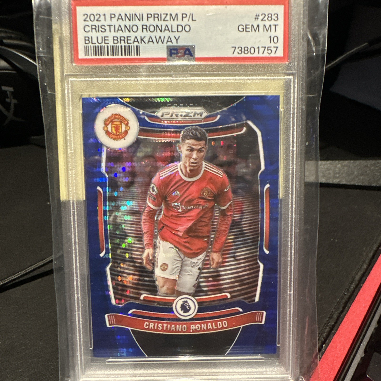 Cristiano Ronaldo Prizm PL Blue Breakaway 175/199 PSA 10 Manchester United for sale on Ebay