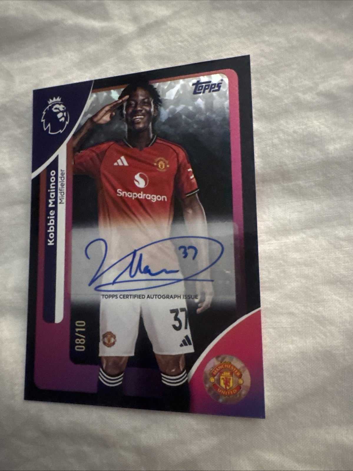 2025 Topps Reverence Kobbie Mainoo Card Manchester United Ultra Rate 08/10 for sale on Ebay
