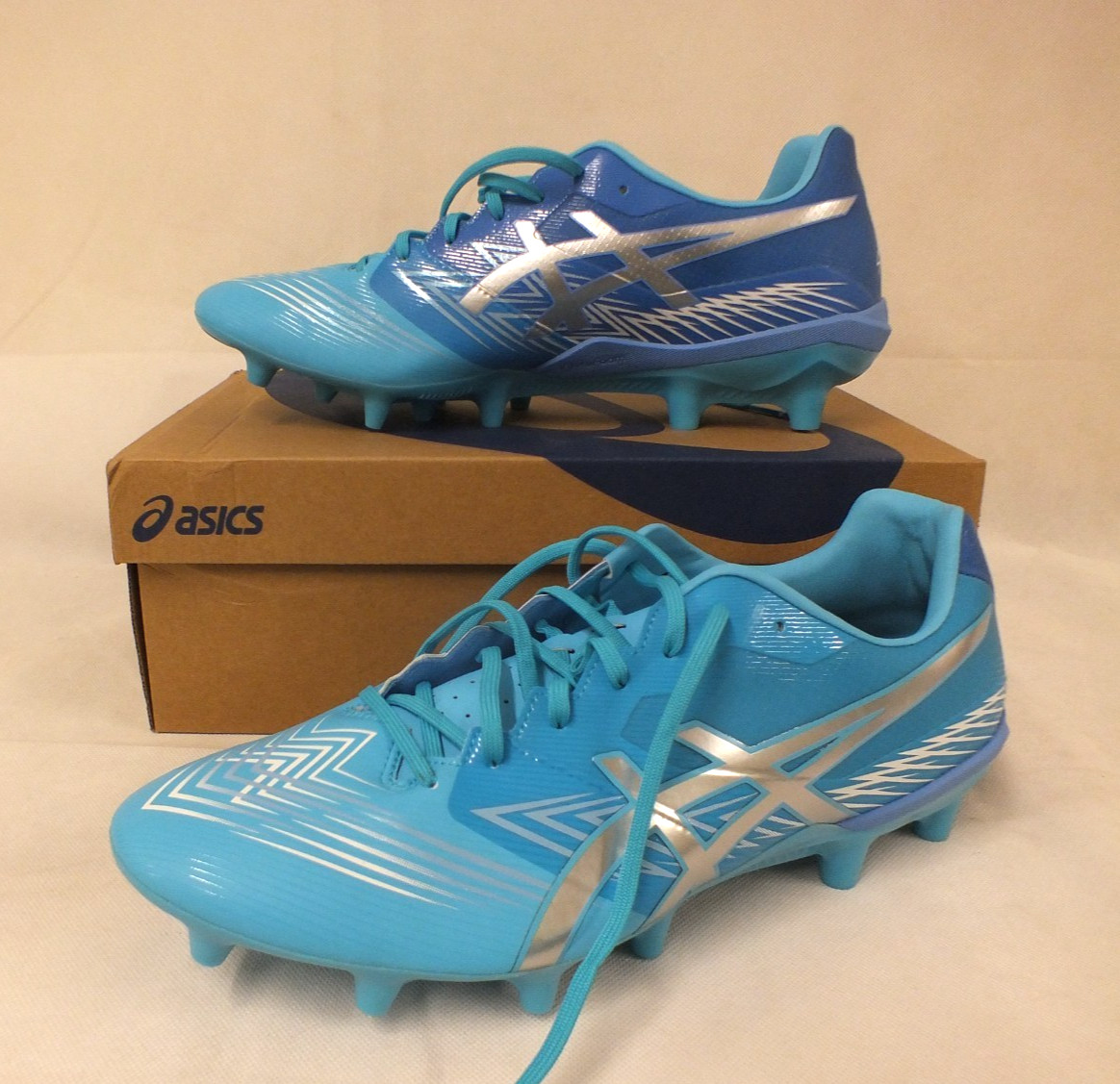 Asics Swift Strike Football Boots Shoes Aquarium Blue & Silver Size 11 New (Sel) for sale on Ebay