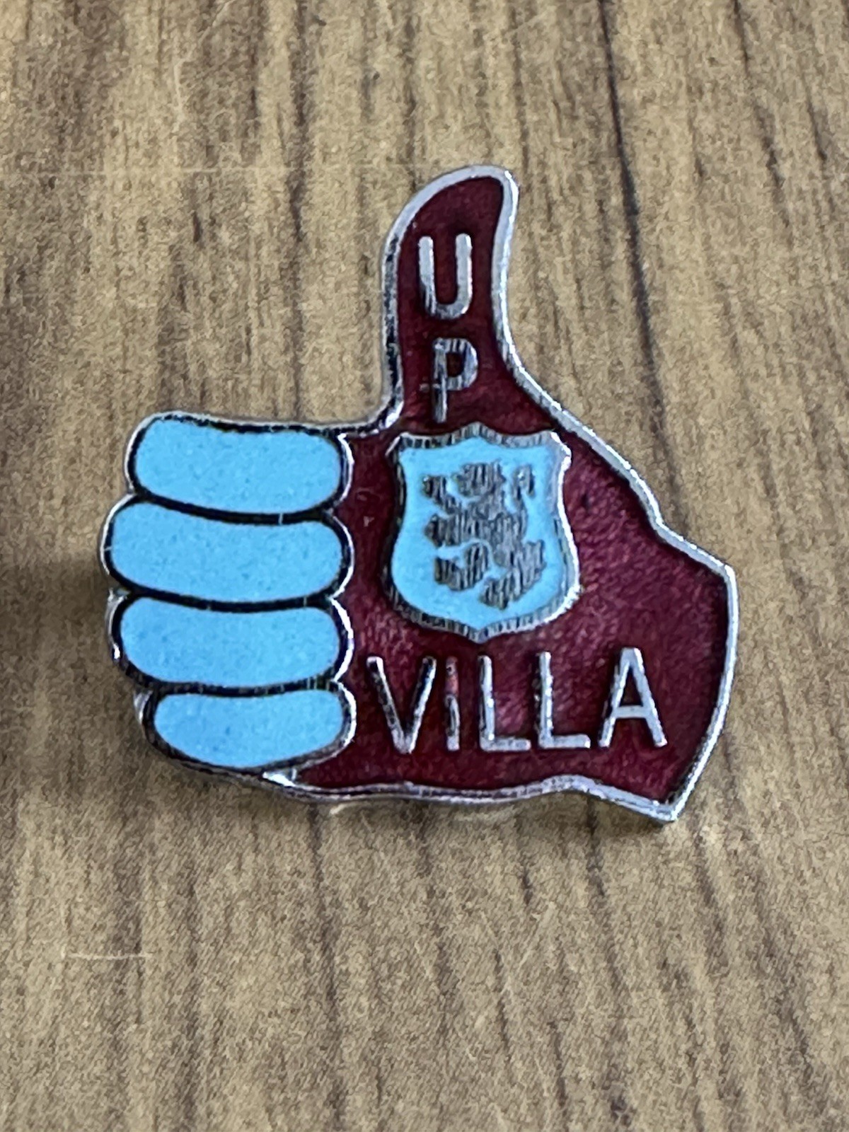 Aston Villa AEW Thumbs Up Enamel Badge With Replacement Pin for sale on Ebay