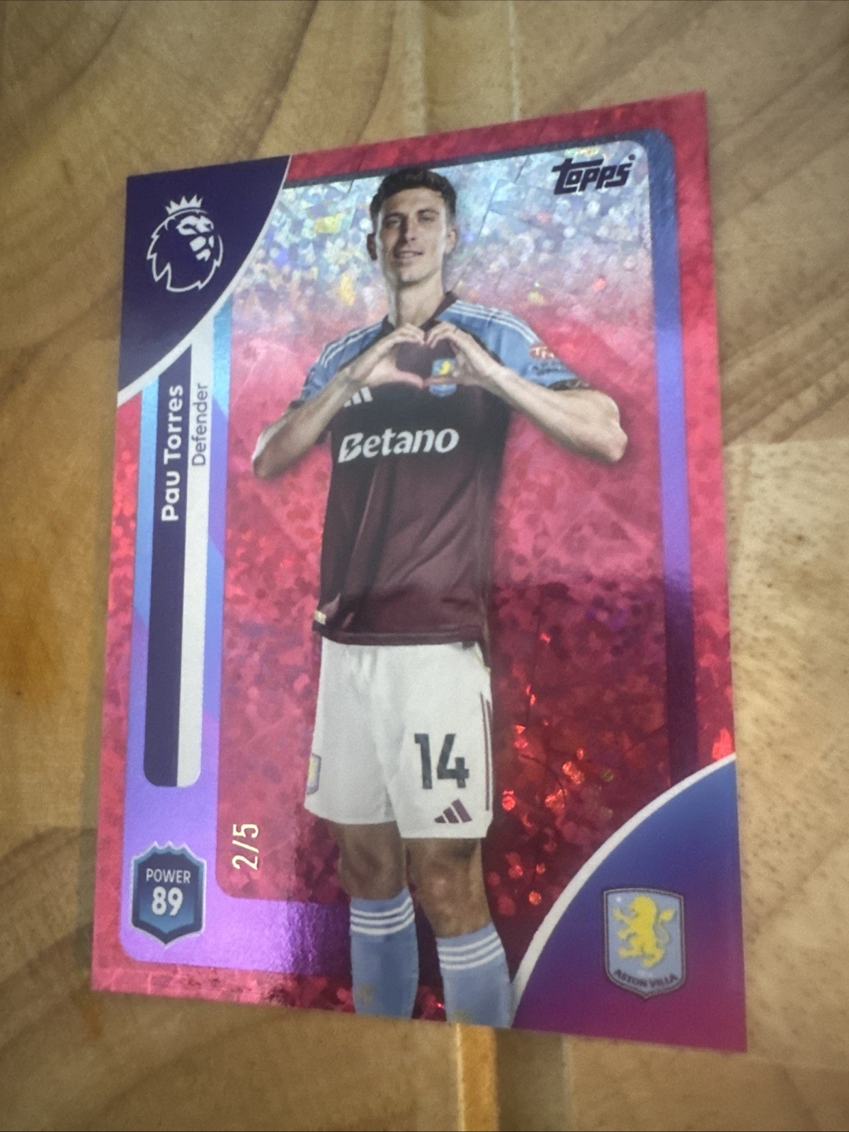 Topps Premier League 2025/2026 Pau Torres Aston Villa Red 2/5 Rare Card for sale on Ebay