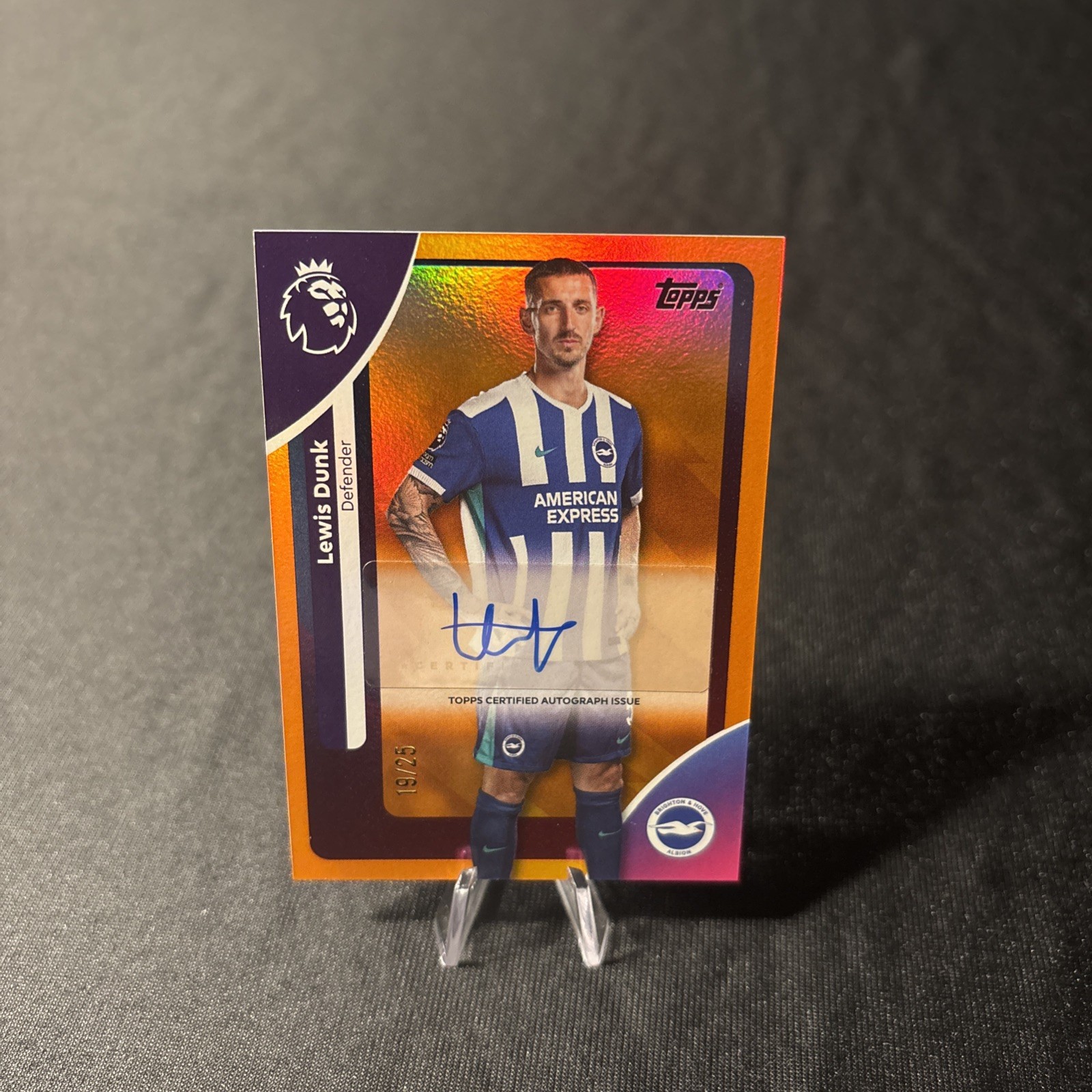 Topps Premier League 2026 Lewis Dunk Brighton #AC-LD Auto Orange Parallel /25 for sale on Ebay