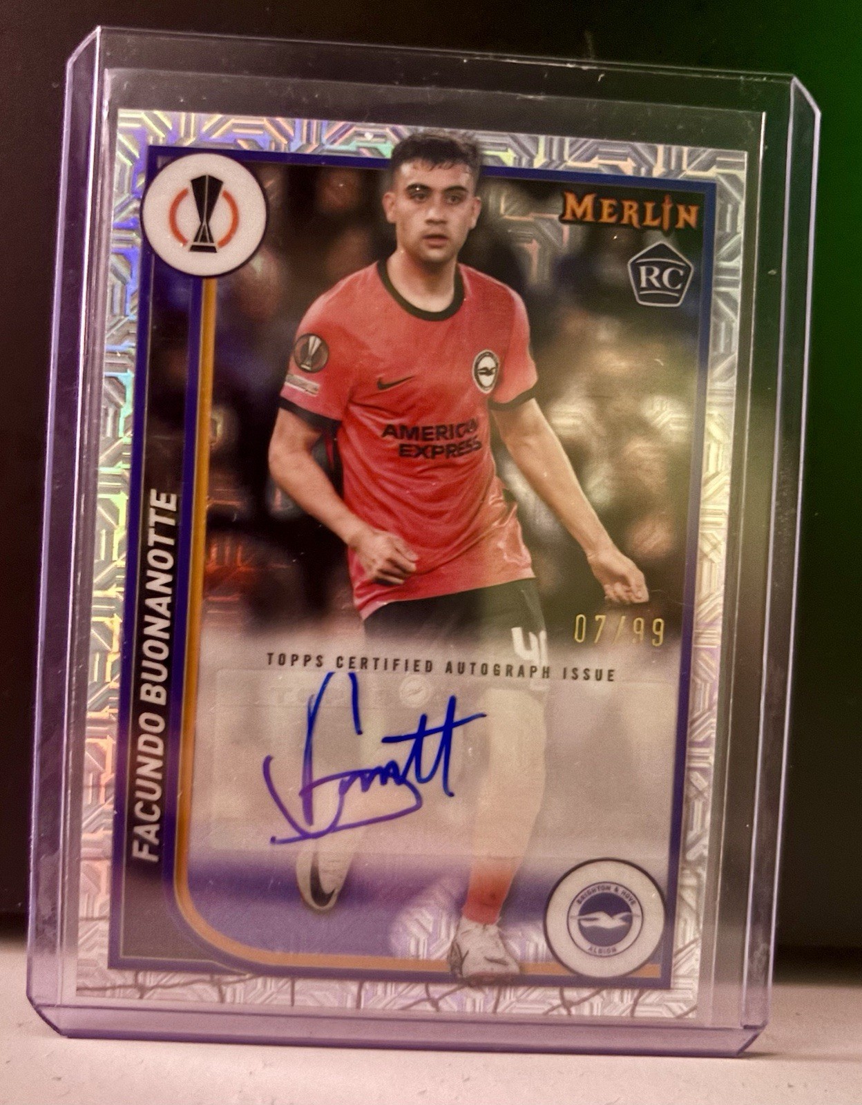 Topps 2023/24 UCC Merlin Facundo Buonanotte Rookie Auto - /99 Brighton Chelsea for sale on Ebay