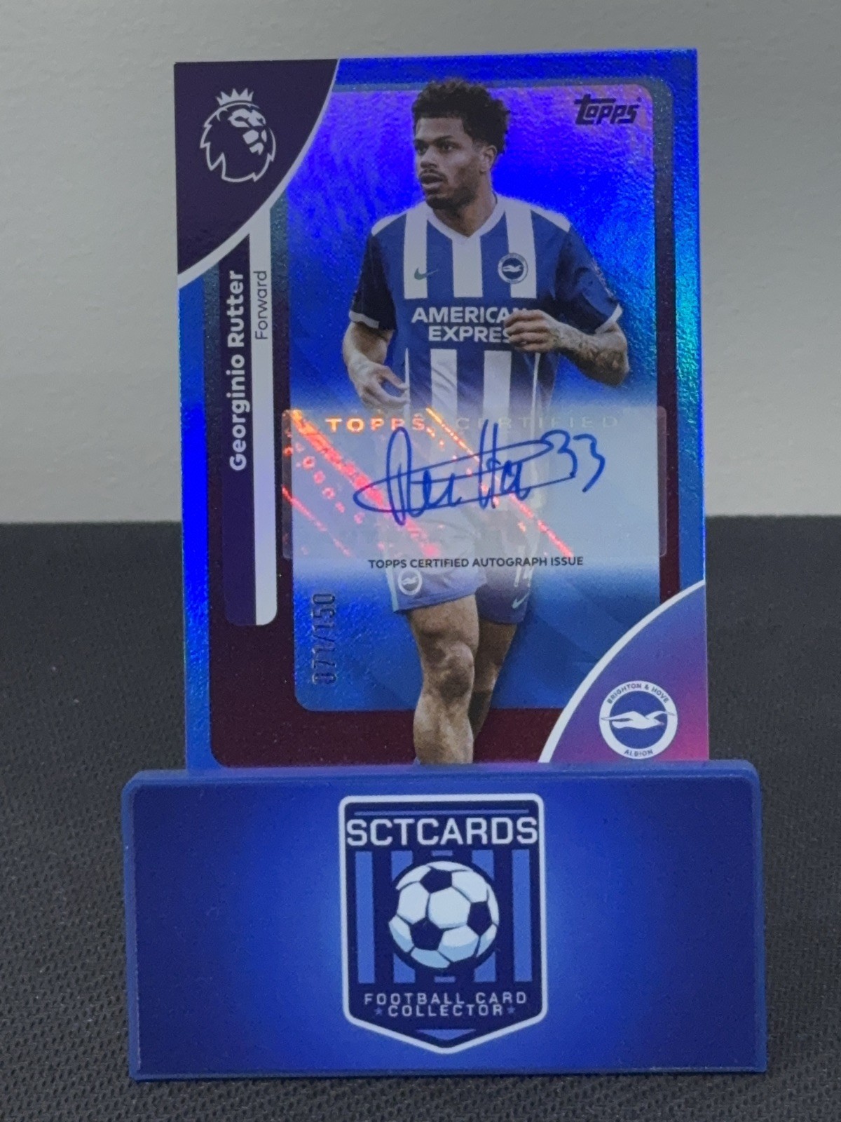 Topps 2026 Premier League Autograph Card Georginio Rutter, Brighton 071/150 for sale on Ebay