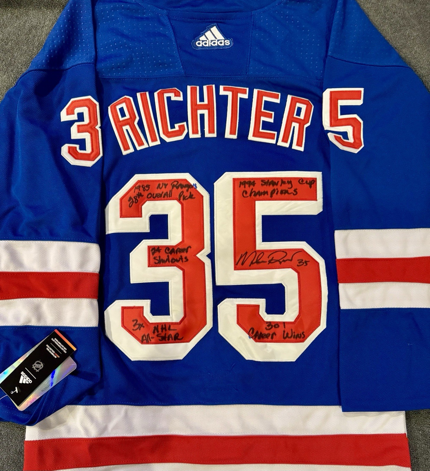 NEW YORK RANGERS NHL LEGEND MIKE RICHTER MULTI RARE INSCRIPTIONS SIGNED WITH JSA for sale on Ebay