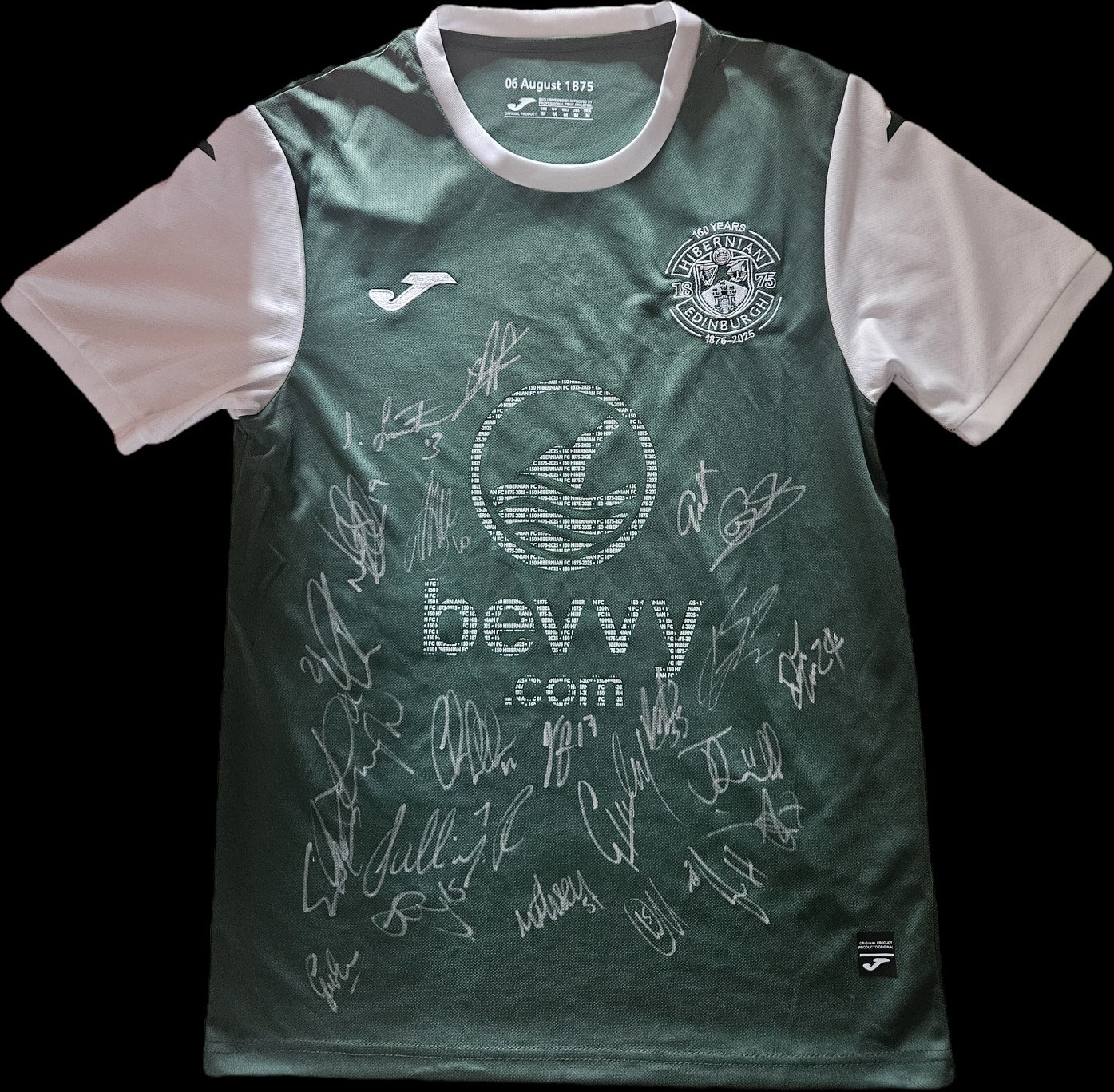 Hibernian Fc Squad Signed 2025/26 Home Shirt Autograph Hibs Football COA PROOF for sale on Ebay