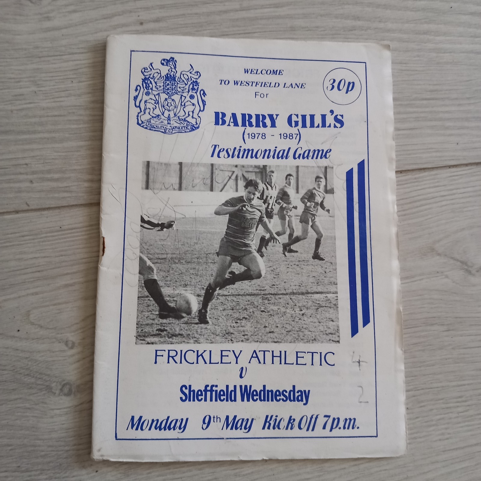 FRICKLEY ATHLETIC V SHEFFIELD WEDNESDAY MAY 9th 1988 BARRY GILL'S TESTIMONIAL for sale on Ebay