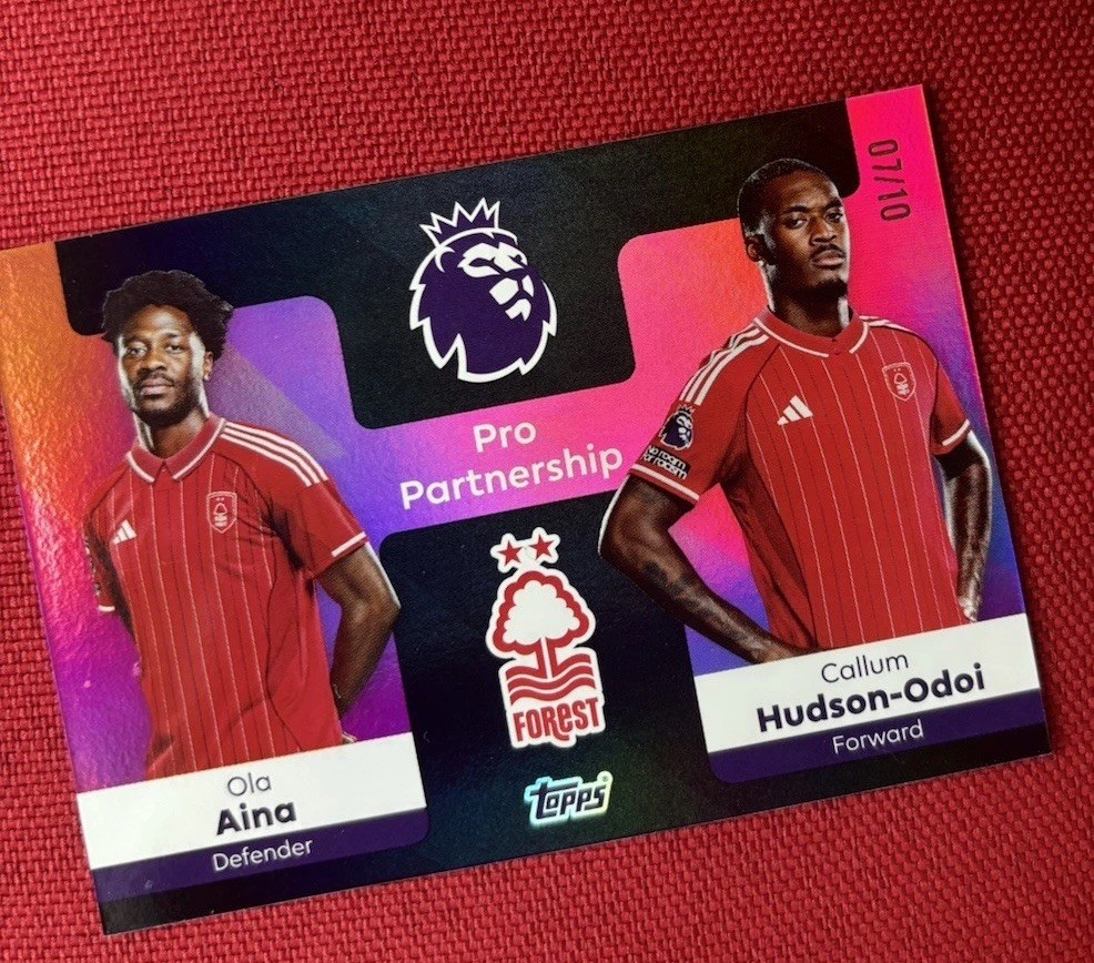 Topps Premier League 25/25  Pro Partnership Nottingham Forest 7/10 Numbered Card for sale on Ebay