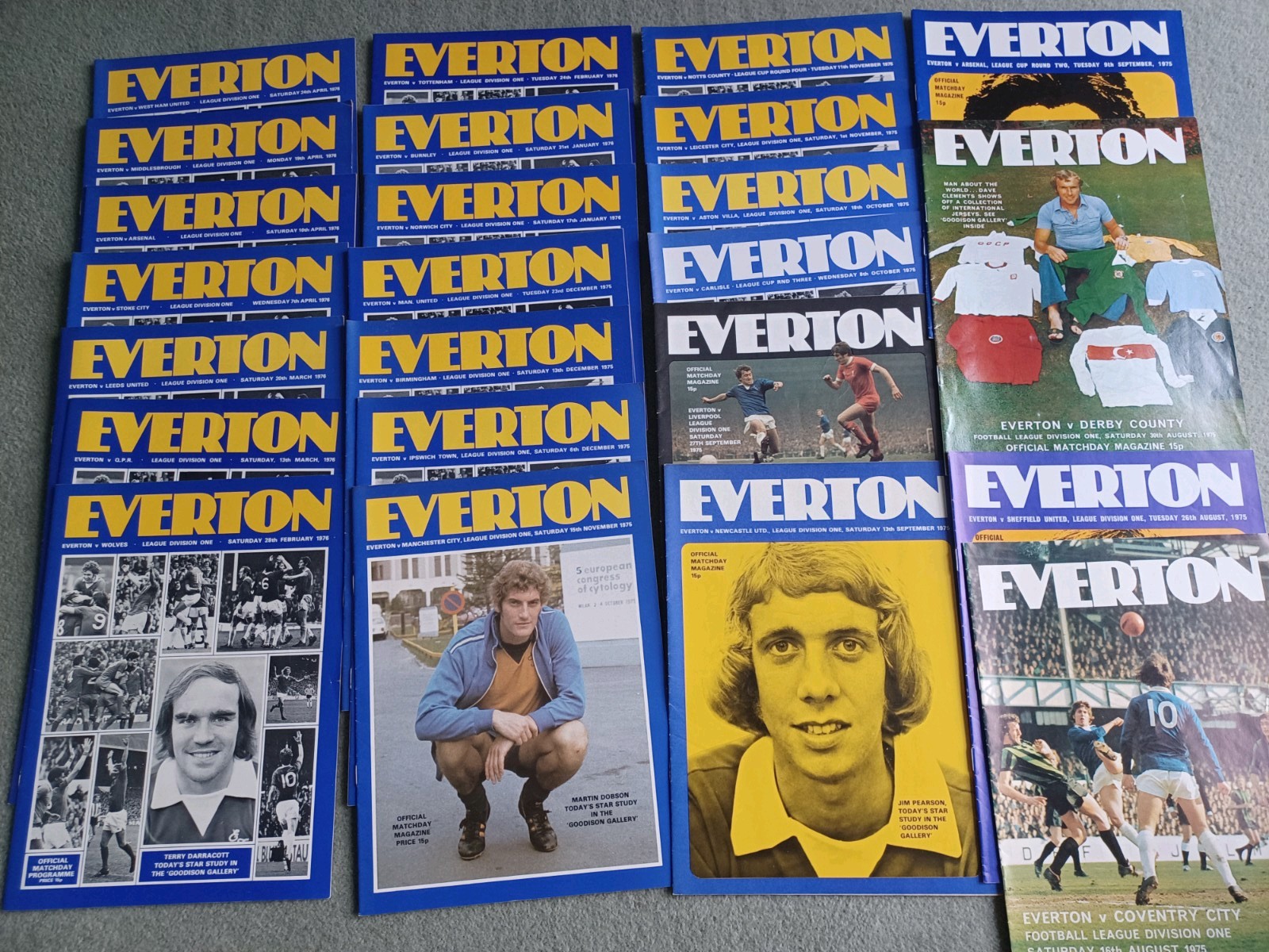 24 Everton Home Football Programmes 1975/76 for sale on Ebay
