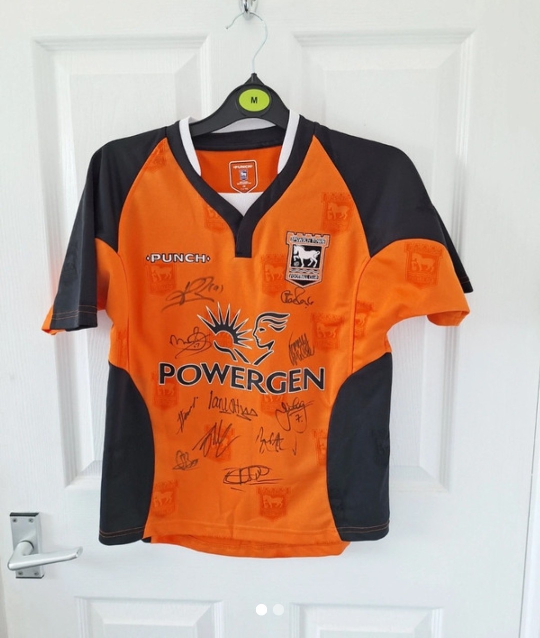 Ipswich Town Football Club Powergen HAND SIGNED Shirt Unworn ITFC Punch for sale on Ebay