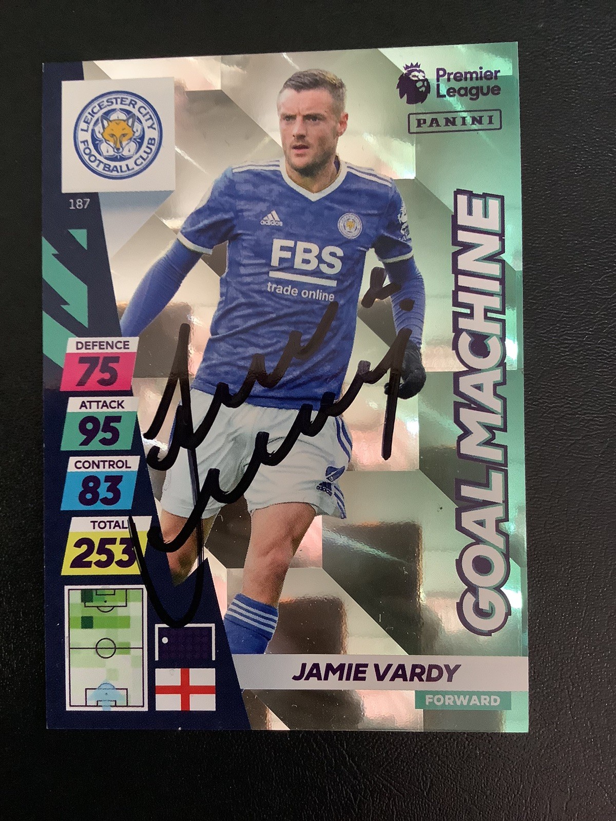 Signed Jamie Vardy Leicester City Football Xl Adrenalyn Card for sale on Ebay