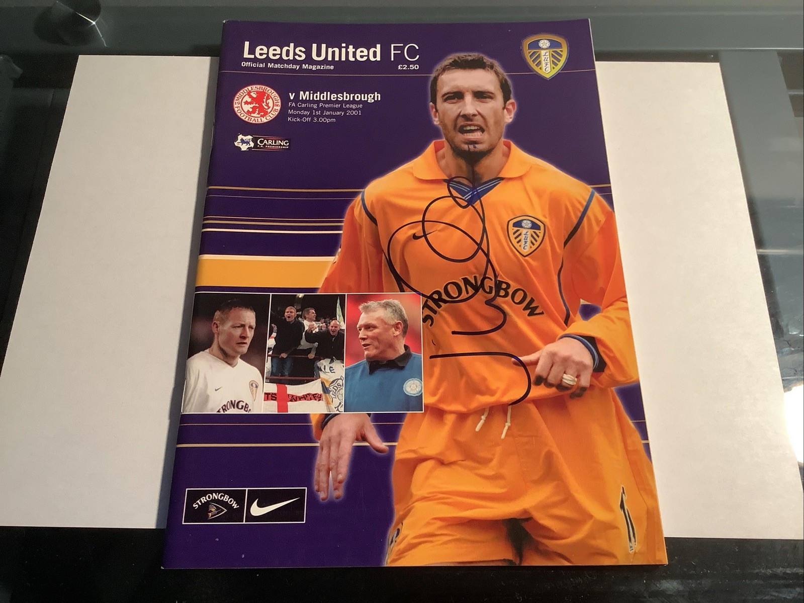 SIGNED LEEDS UTD V MIDDLESBROUGH PREMIER LEAGUE PROGRAMME BY JASON WILCOX 2001 for sale on Ebay