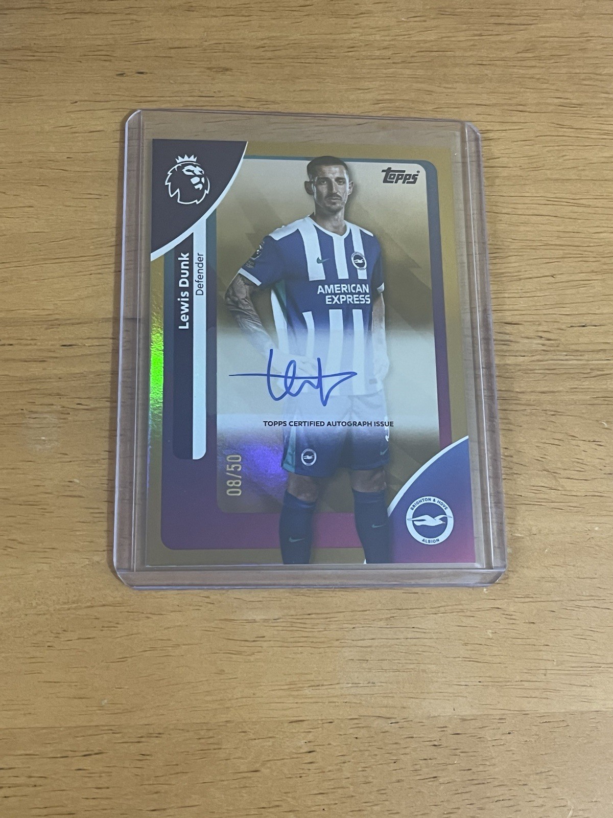 Lewis Dunk Topps Premier League 2025-26 Gold Auto /50 - Brighton for sale on Ebay
