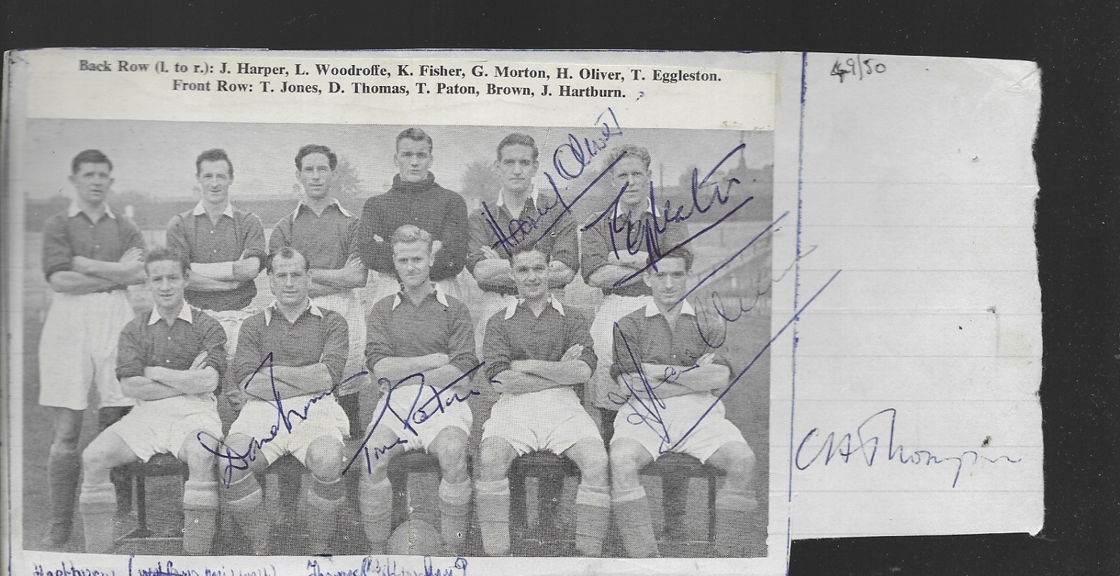 6 AUTOGRAPHS WATFORD FOOTBALL CLUB 1949/50 TEAM PICTURE for sale on Ebay