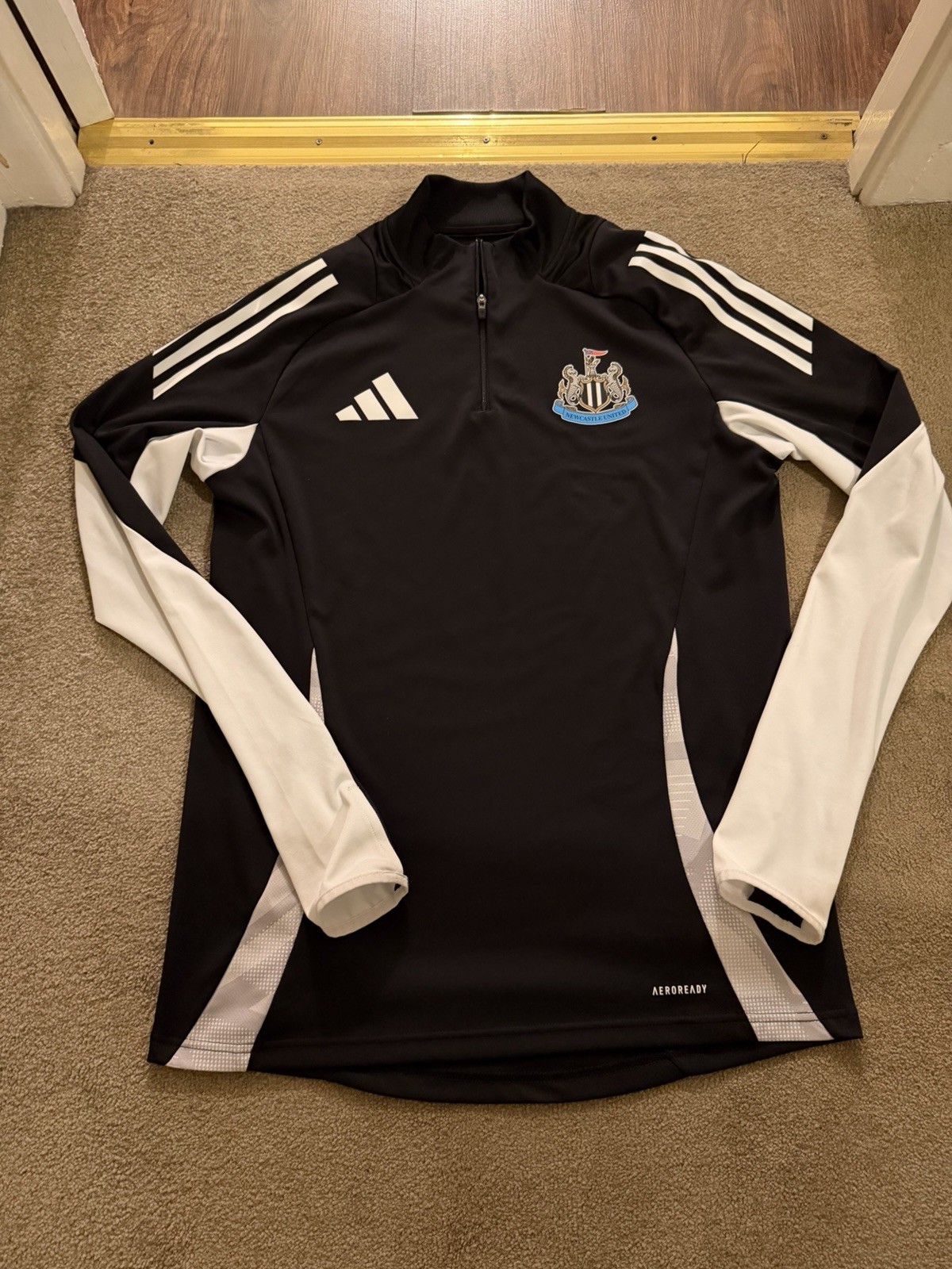 Newcastle United adidas 25/26 Coaches Range Black 1/4 Zip Training Top for sale on Ebay