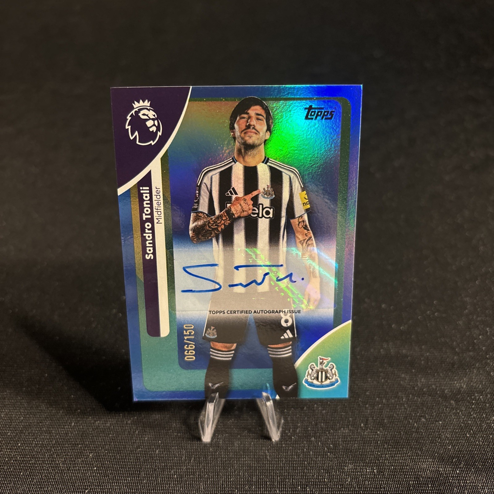 Topps Premier League 2026 Sandro Tonali Newcastle Auto Blue Parallel /150 for sale on Ebay