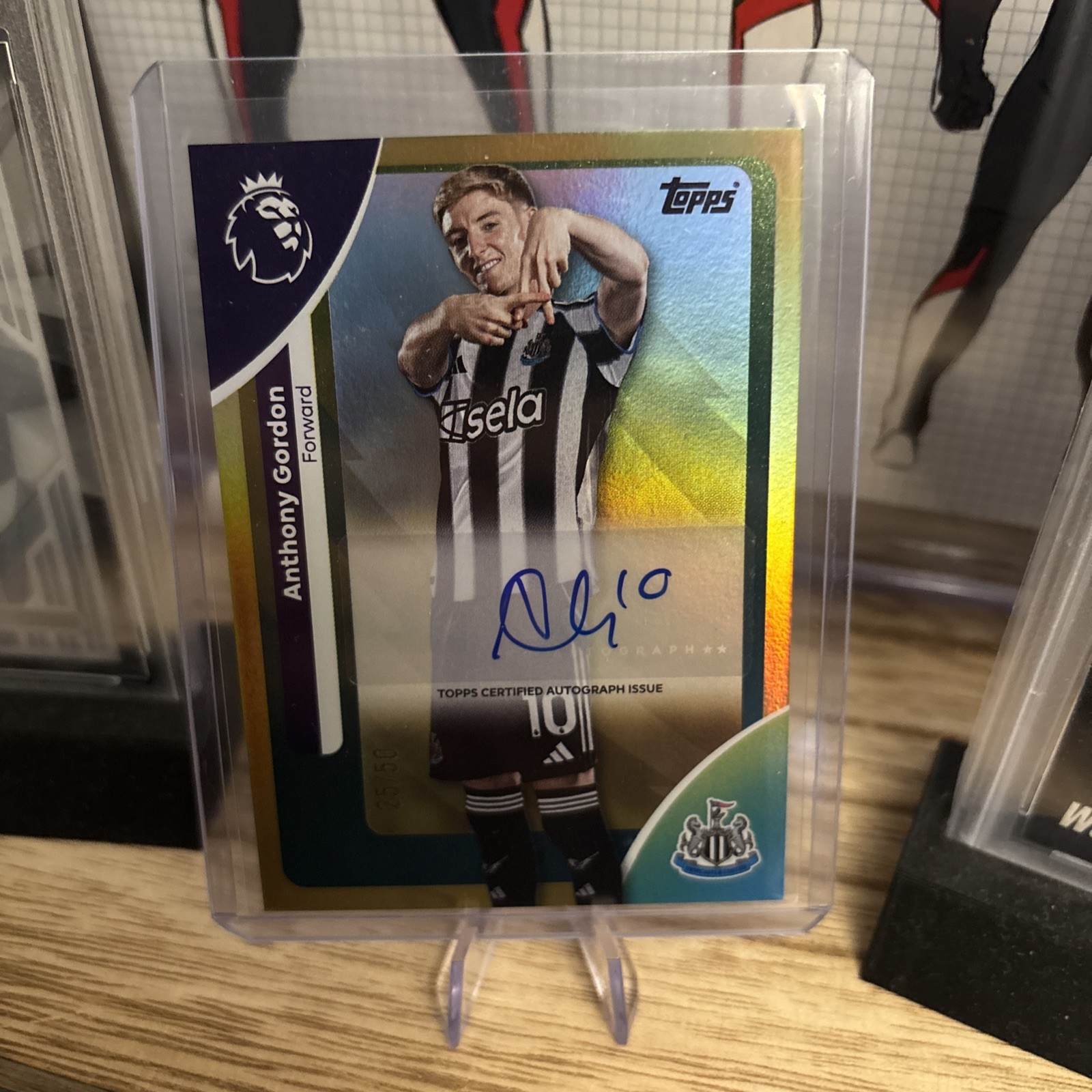 Anthony Gordon /50 Auto Gold 2026 Topps Premier League #230 Newcastle for sale on Ebay