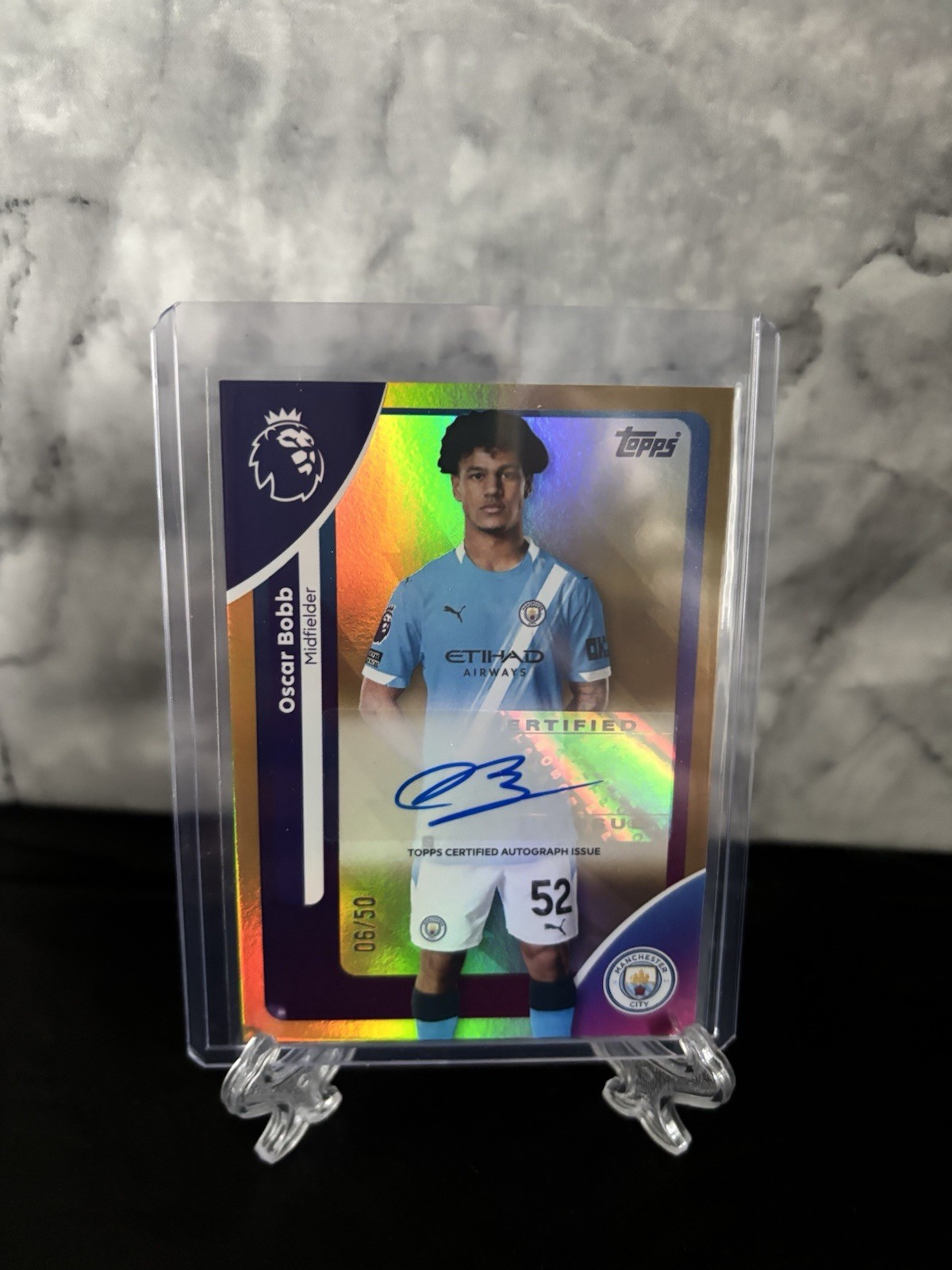 AUTO Oscar Bobb 06/50 Topps Premier League 25/26 Manchester City for sale on Ebay
