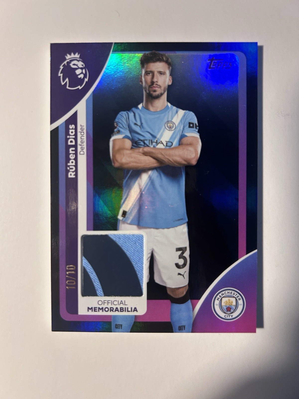 ULTRA RARE - Ruben Dias 10/10 Relic - Manchester City - Premier League Topps 26 for sale on Ebay