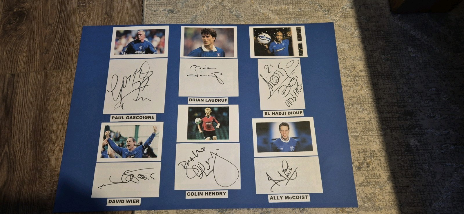 A collection of autographs and photos of Glasgow Rangers players for sale on Ebay