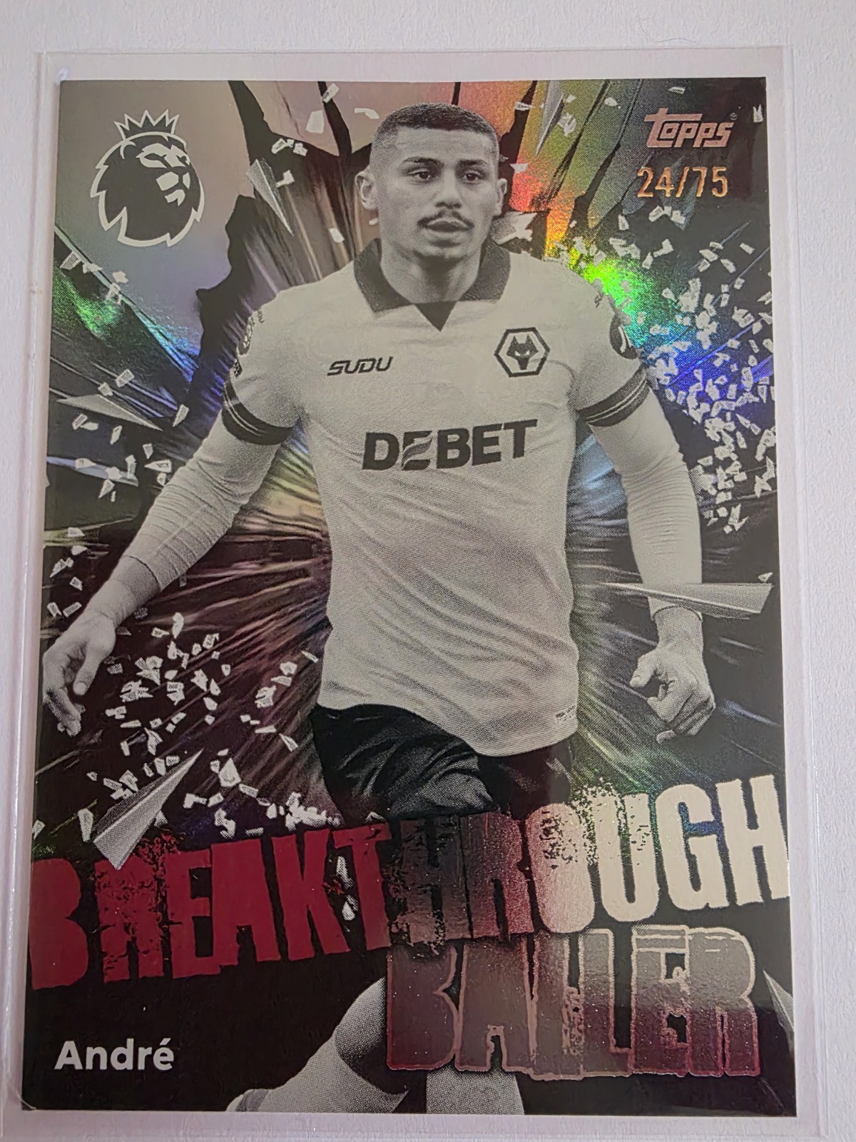 2026 Topps Premier League Andre breakthrough baller  B&W parallel 24/75 #Wolves for sale on Ebay