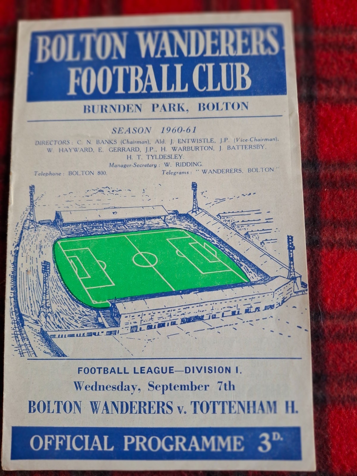RARE×× BOLTON V TOTTENHAM 1960-61 DOUBLE SEASON ×× for sale on Ebay