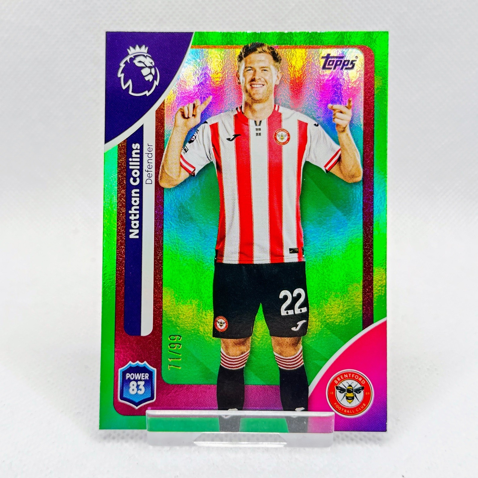 2026 Topps Premier League Nathan Collins Green Foil Parallel Card /99 Brentford for sale on Ebay