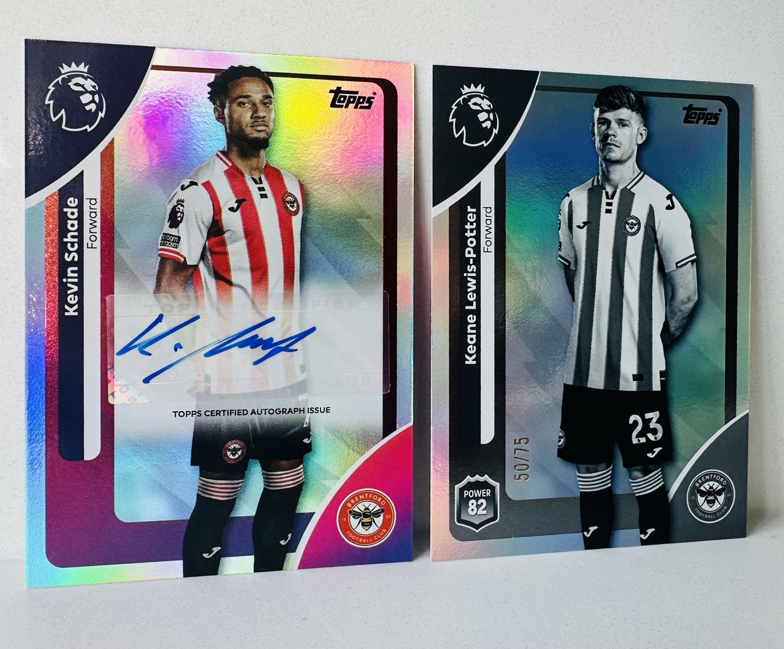 Topps 2026 Kevin Schade Auto + Keane Lewis-Potter /75 Premier League Brentford for sale on Ebay