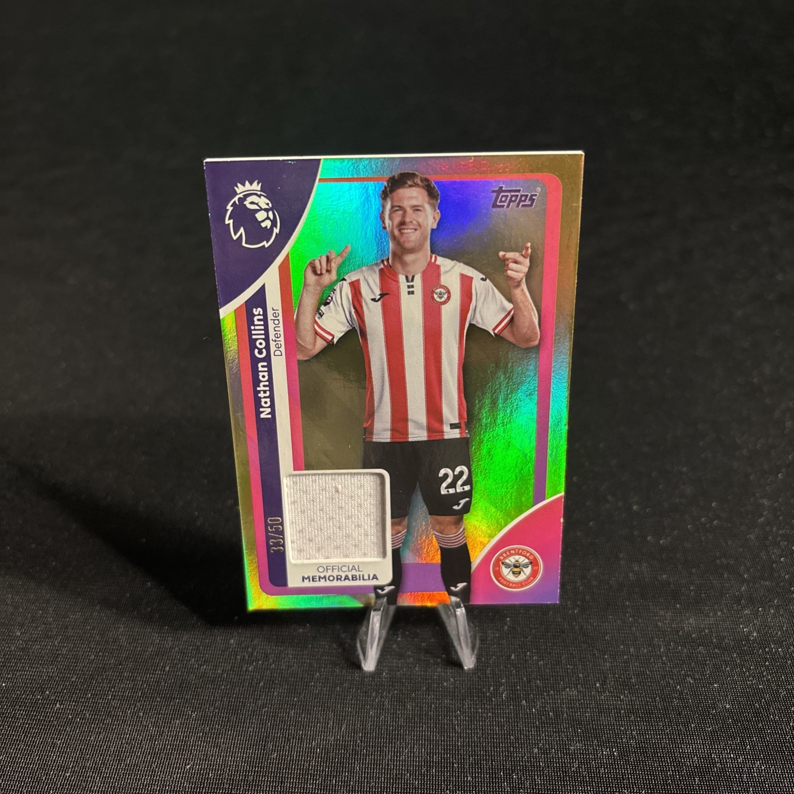 Nathan Collins Player Worn Relic Topps Premier League 2025/2026 Brentford /50 for sale on Ebay