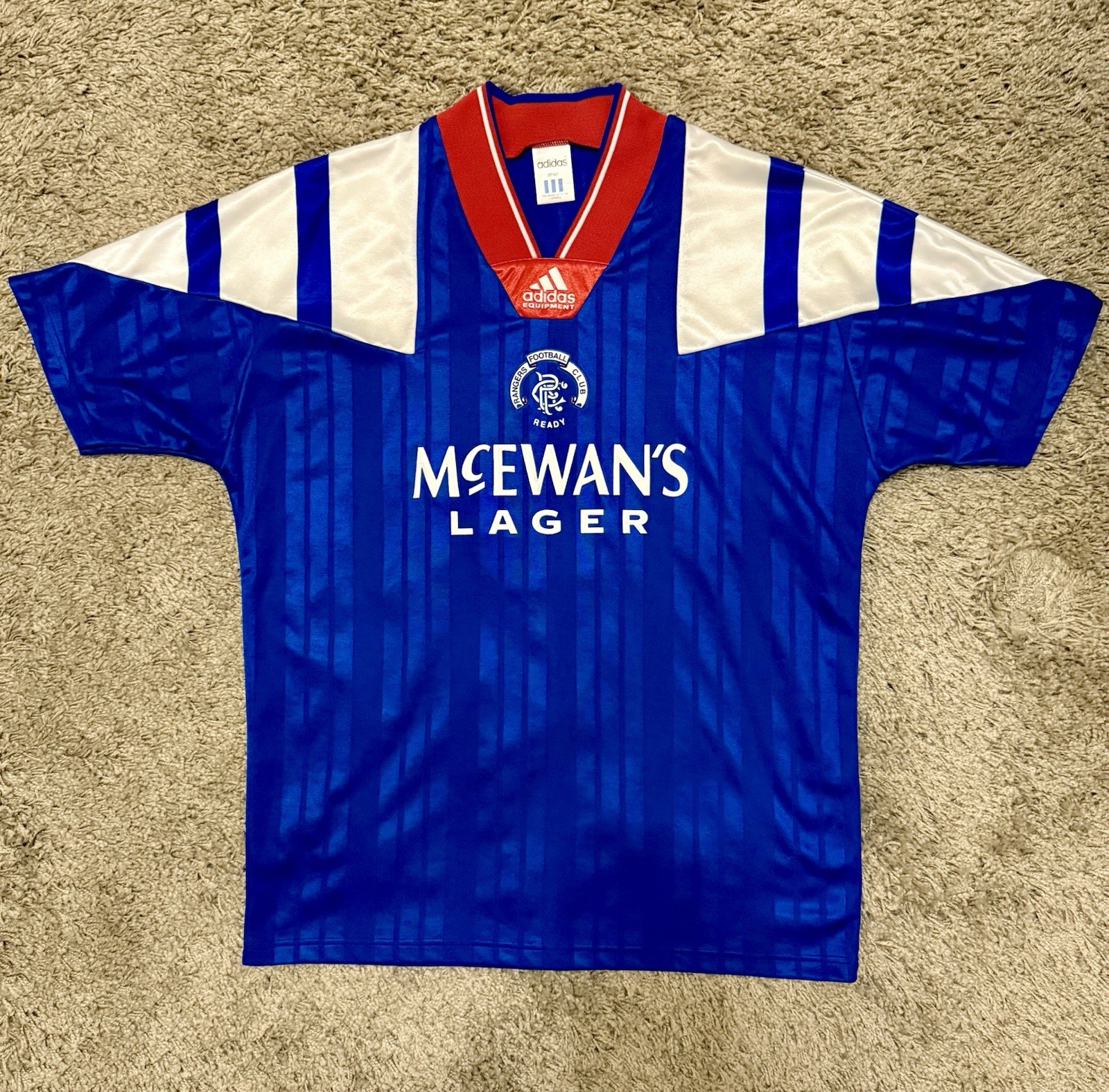 Rangers 92-94 Home Shirt Adidas Size 38”-40” Number 9 Signed By Ally McCoist for sale on Ebay
