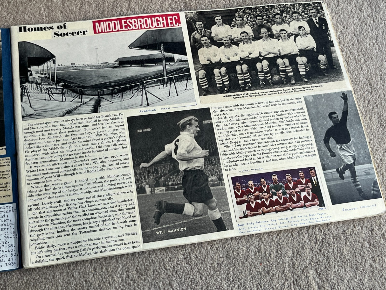 1960's era Middlesbrough FC Scrapbook, Superbly laid out clippings & articles for sale on Ebay