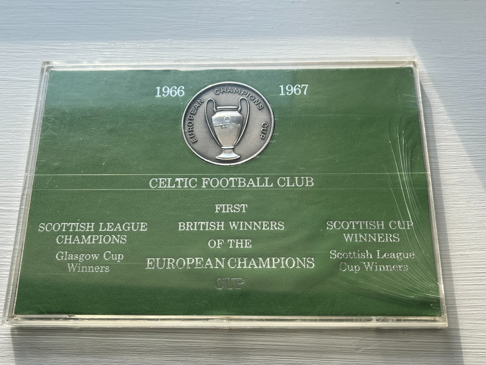 ORIGINAL CELTIC 1967 EUROPEAN CHAMPIONS PULLMAN PRESS SOLID SILVER MEDAL IN CASE for sale on Ebay