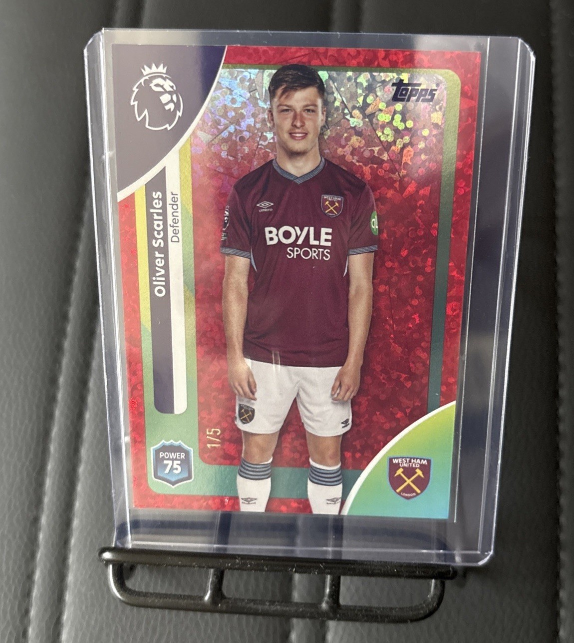 Oliver Scarles 1/5 Topps 2025/2026 Premier League West Ham Football Card number for sale on Ebay