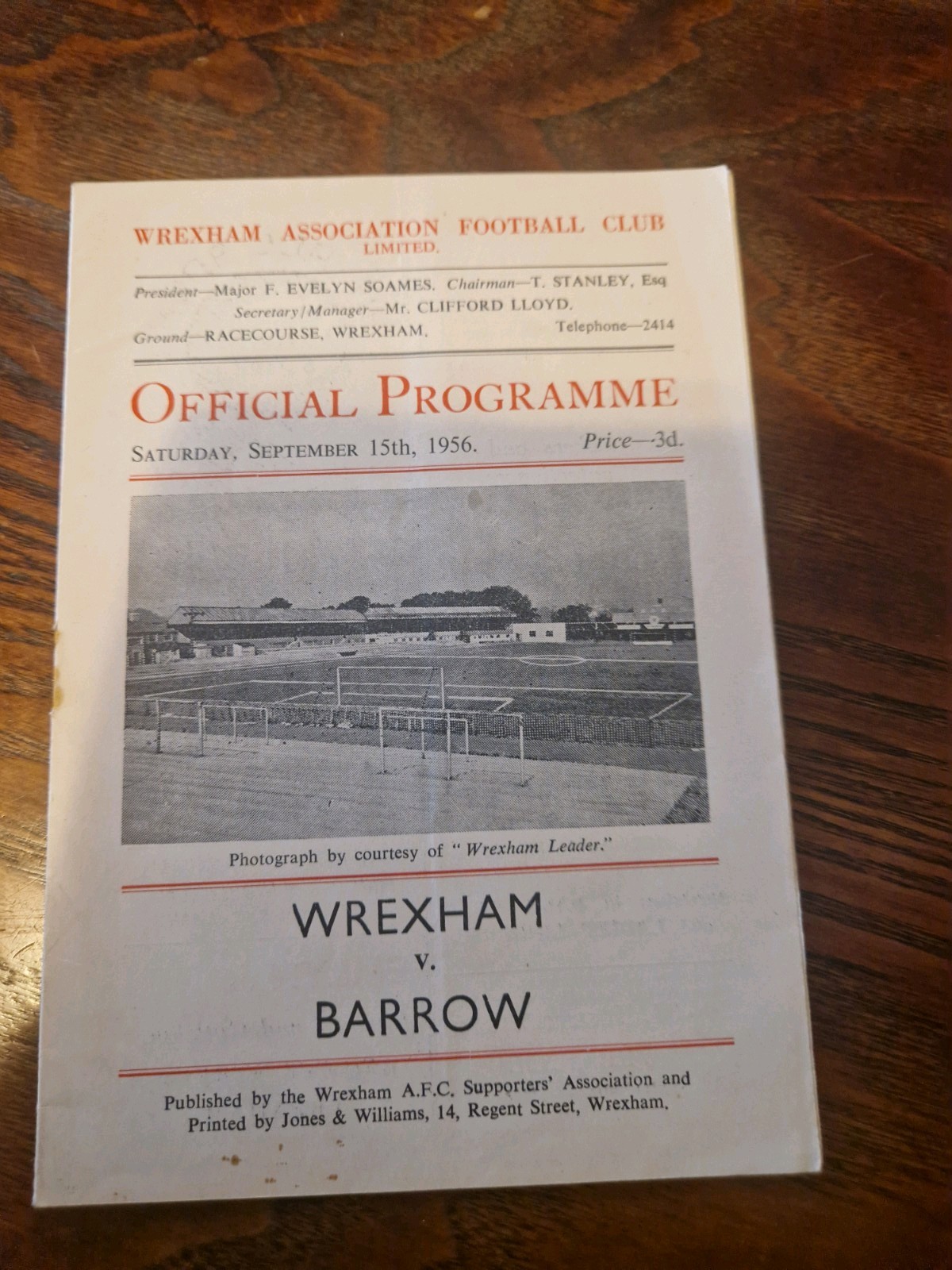 1956/57 Wrexham v Barrow Division Three Programme for sale on Ebay