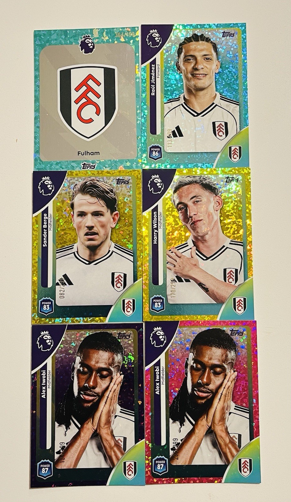 Topps Premier League 2026 Fulham Numbered Parallel Bundle X 6 for sale on Ebay