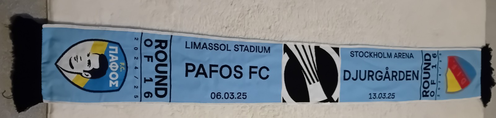 Pafos FC V Djurgarden Europa League Scarf for sale on Ebay