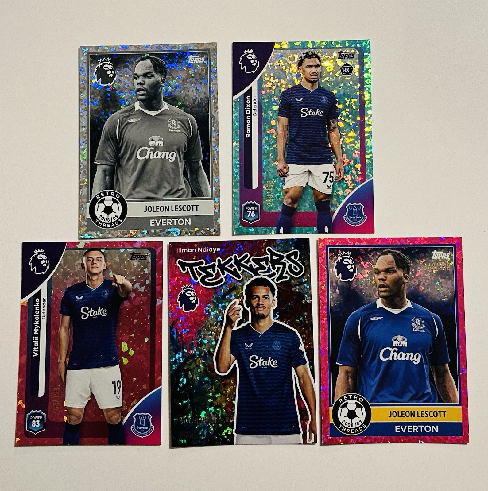 Topps Premier League 2026 Everton Numbered Parallel Bundle X 5 for sale on Ebay