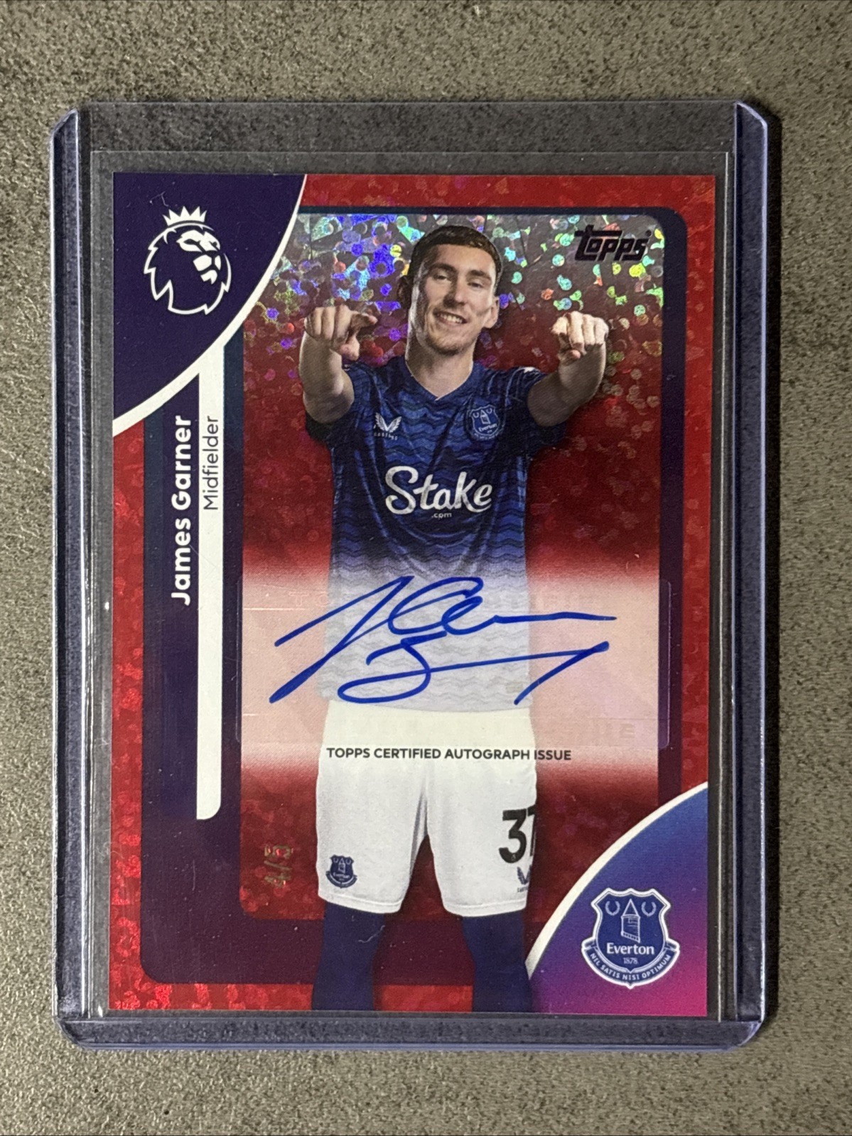 Topps Premier League James Garner Everton Auto /5  Red for sale on Ebay