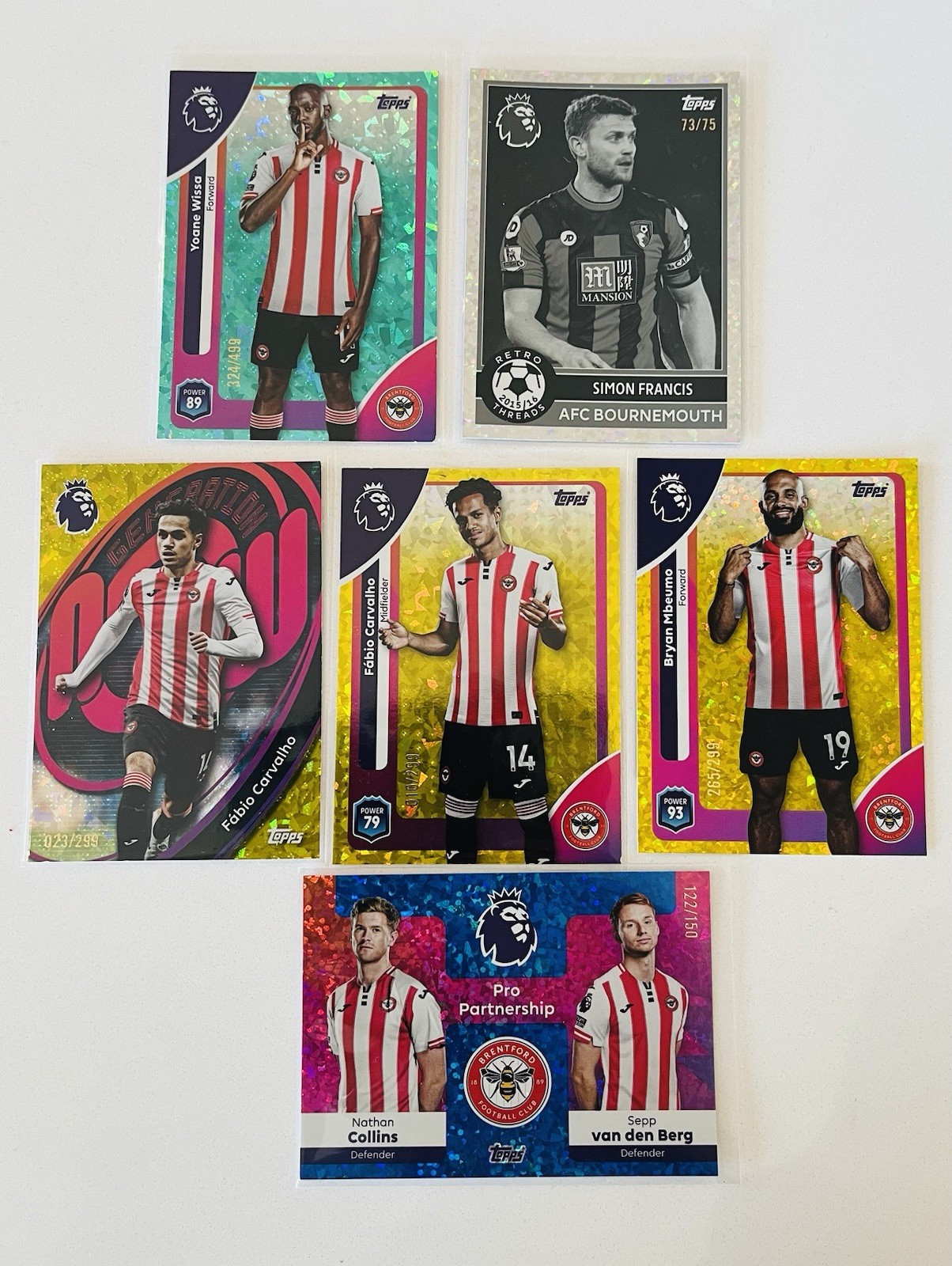 Topps Premier League 2026 Brentford Numbered Parallel Bundle X 6 for sale on Ebay